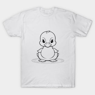 Cute Baby Duckling Animal Outline T-Shirt